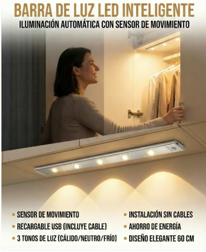 LUZ LED SENSOR MOVMTO ULTRAFINO USB 20CM