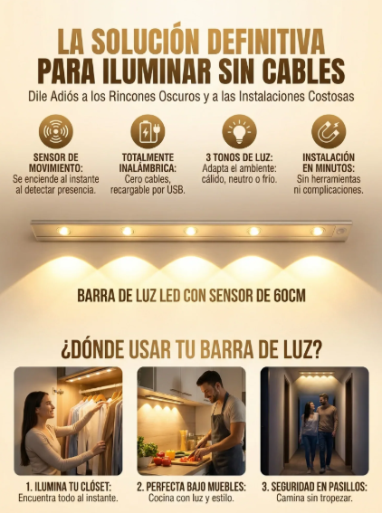 LUZ LED SENSOR MOVMTO ULTRAFINO USB 20CM