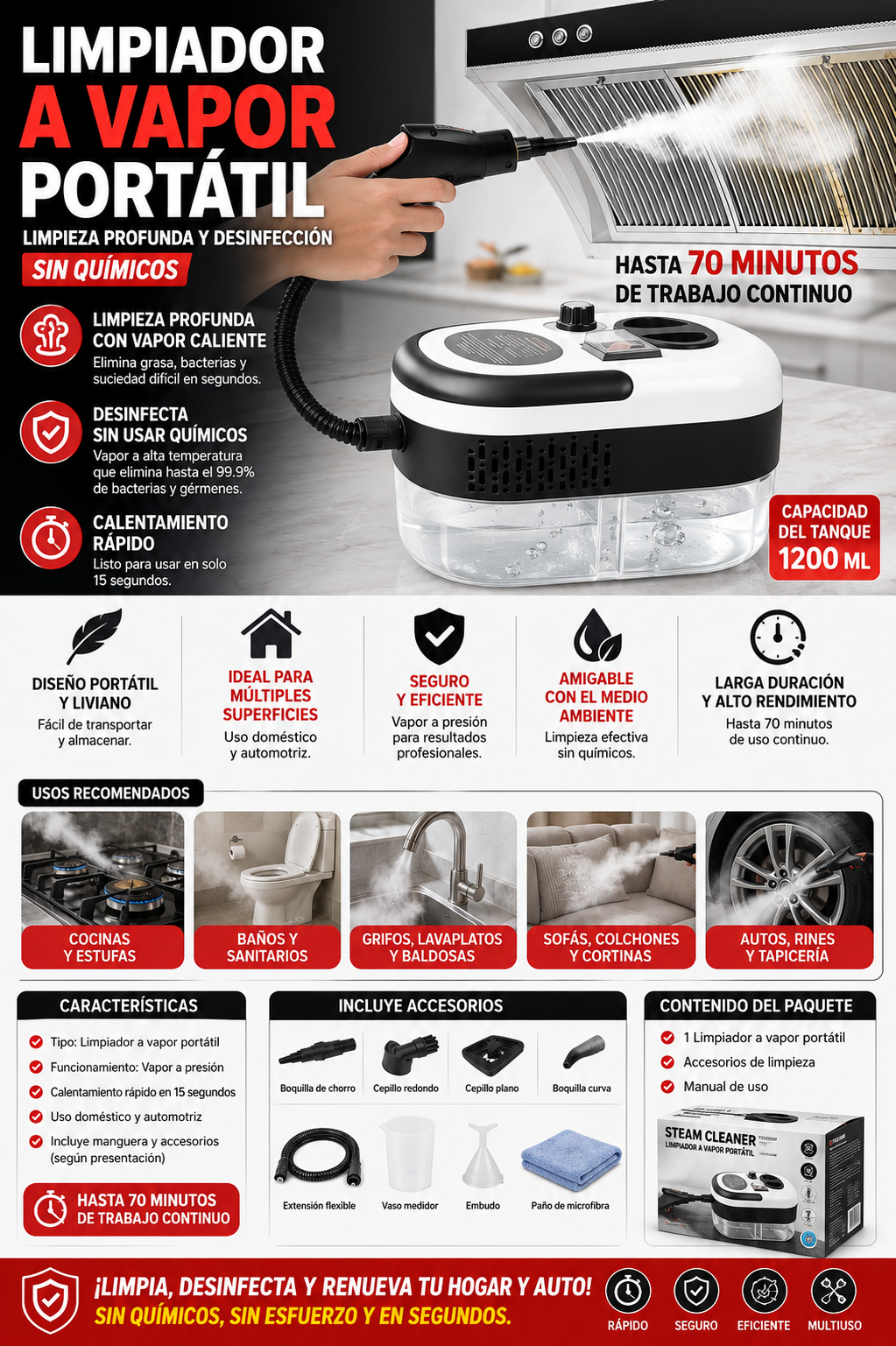 LIMPIADOR A VAPOR PORTATIL