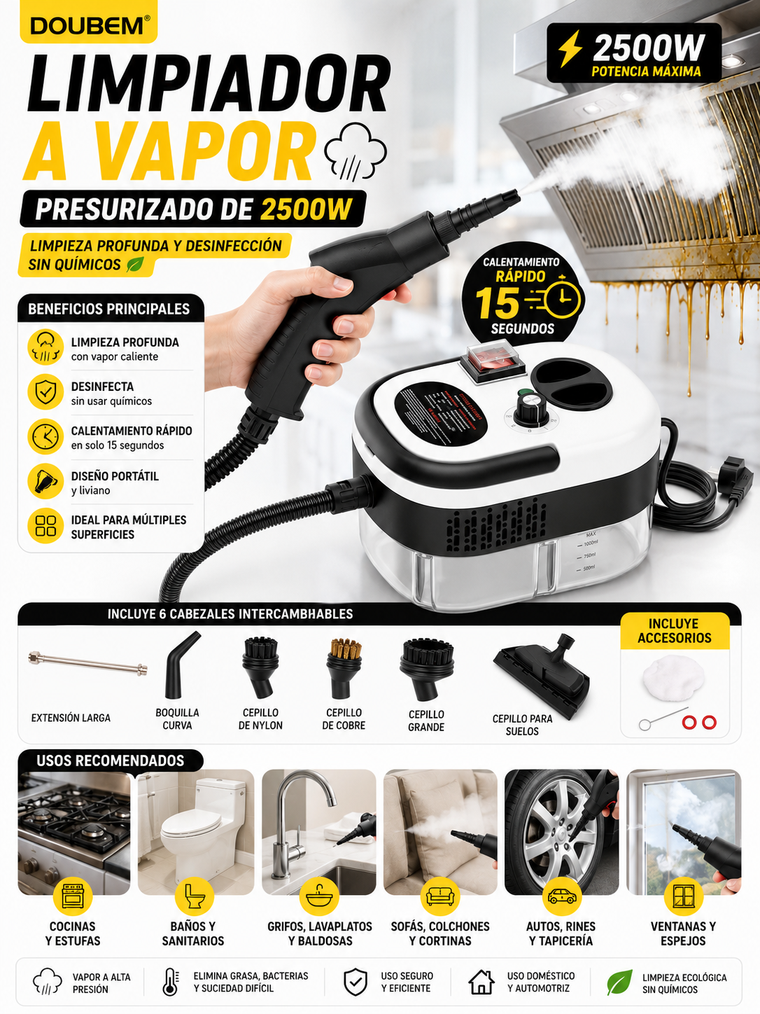 LIMPIADOR A VAPOR PORTATIL